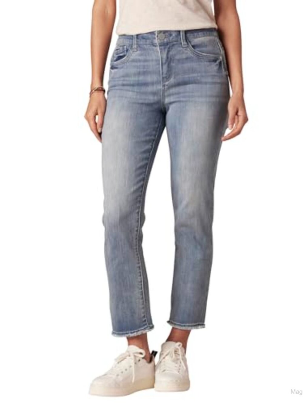 Women's Ab Solution Slim Straight Jeans Mid Rise Stretch Denim